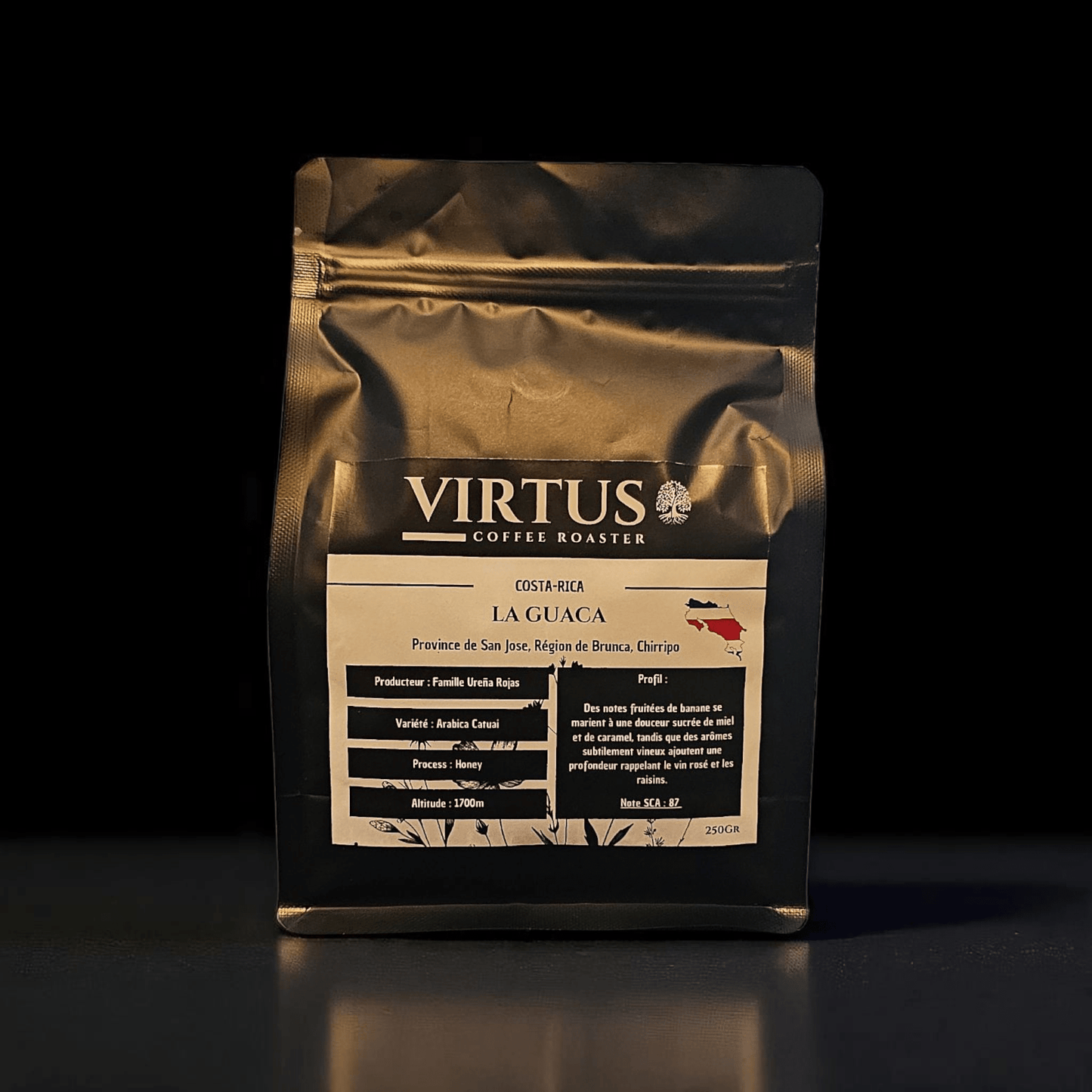 - Costa - Rica La Guaca | Café de spécialité SCA 87 | Notes fruitées, Miel et vineux - Virtus Café
