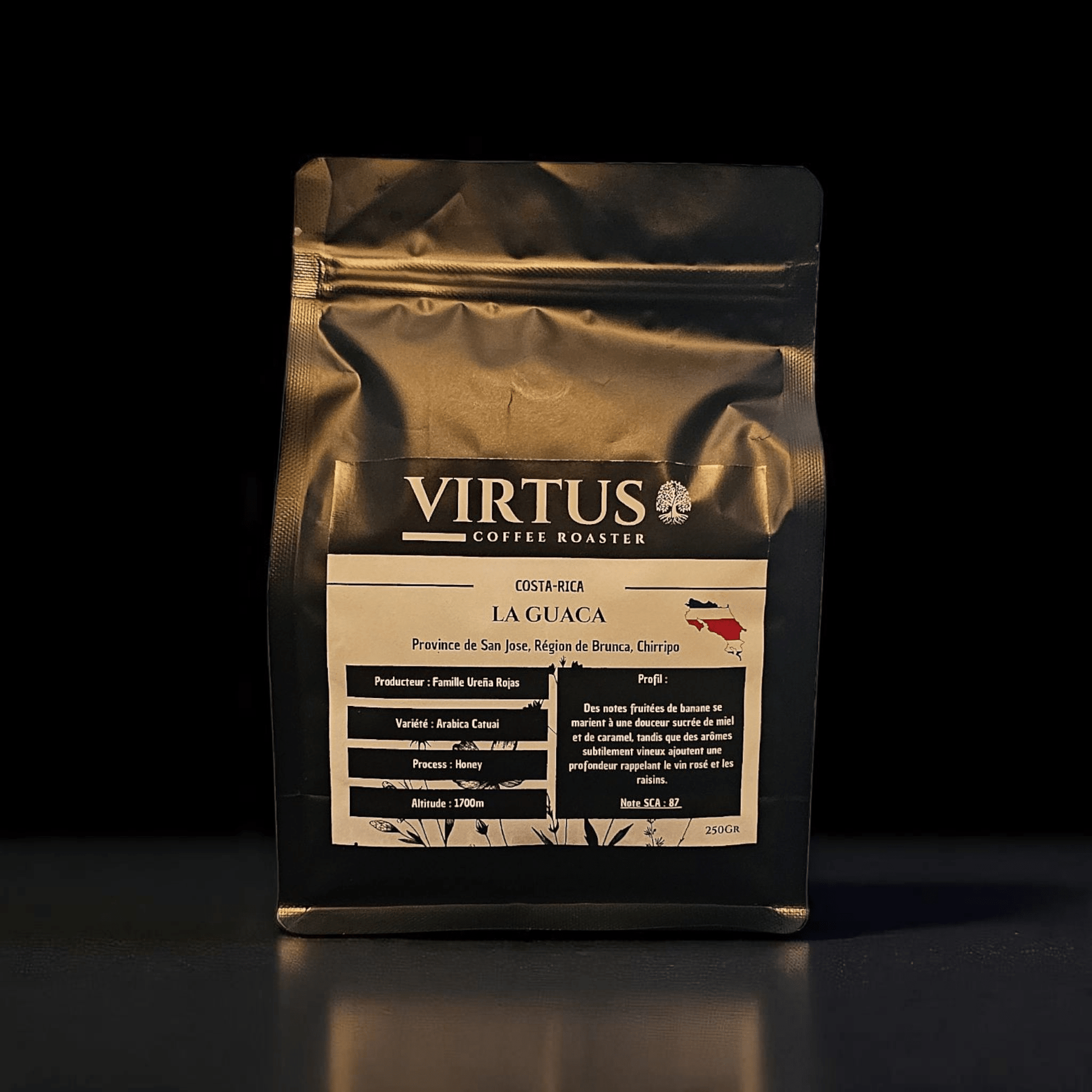 - Costa - Rica La Guaca | Café de spécialité SCA 87 | Notes fruitées, Miel et vineux - Virtus Café