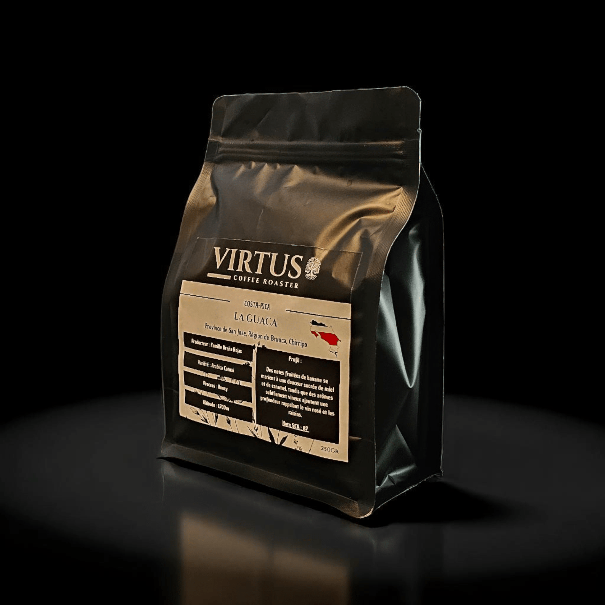  - Costa - Rica La Guaca | Café de spécialité SCA 87 | Notes fruitées, Miel et vineux - Virtus Café